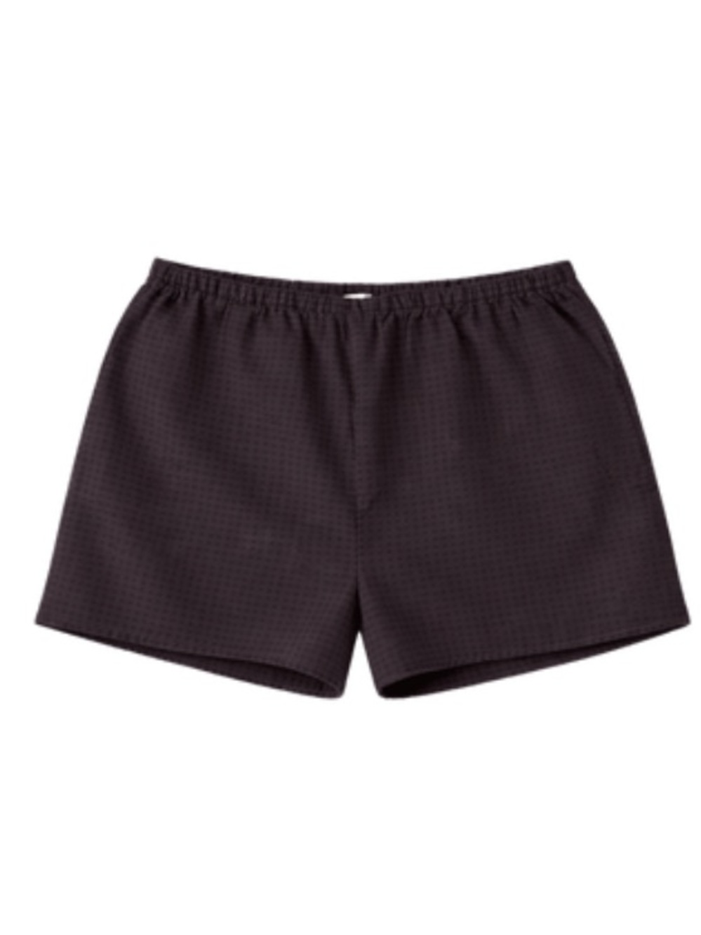 Linen Deiji Shorts - blue and brown check pattern